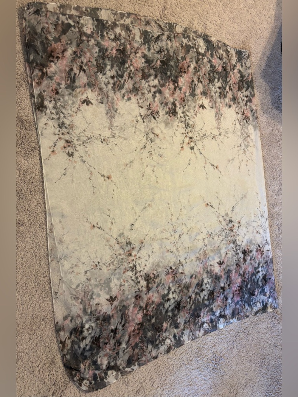 NWT Ladies Floral Watercolor Scarf in Soft Neutrals